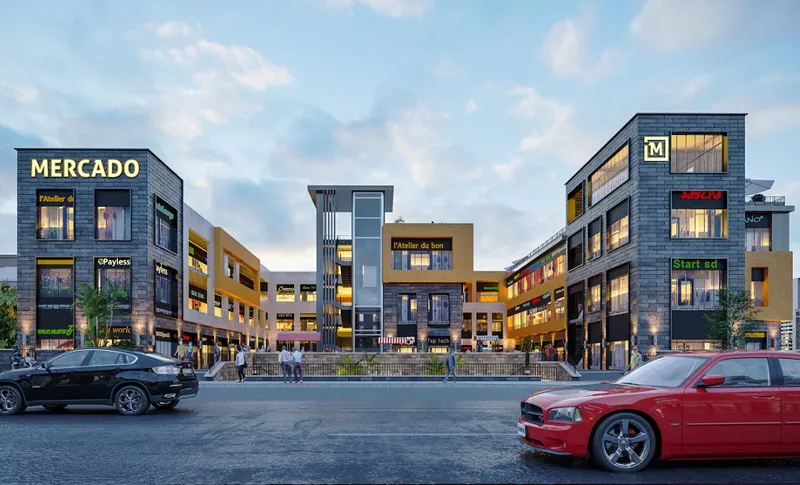 Mercado Mall facade at golden hour